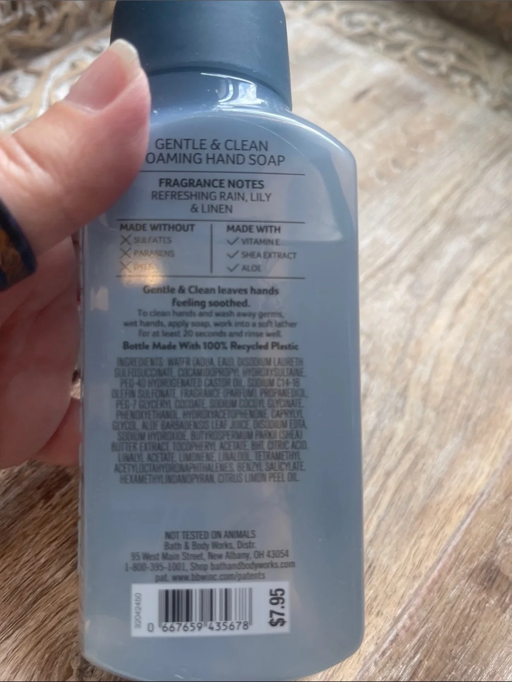 White Barn Fresh Rainfall & Linen Foaming Hand Soap - Light Blue & Gray